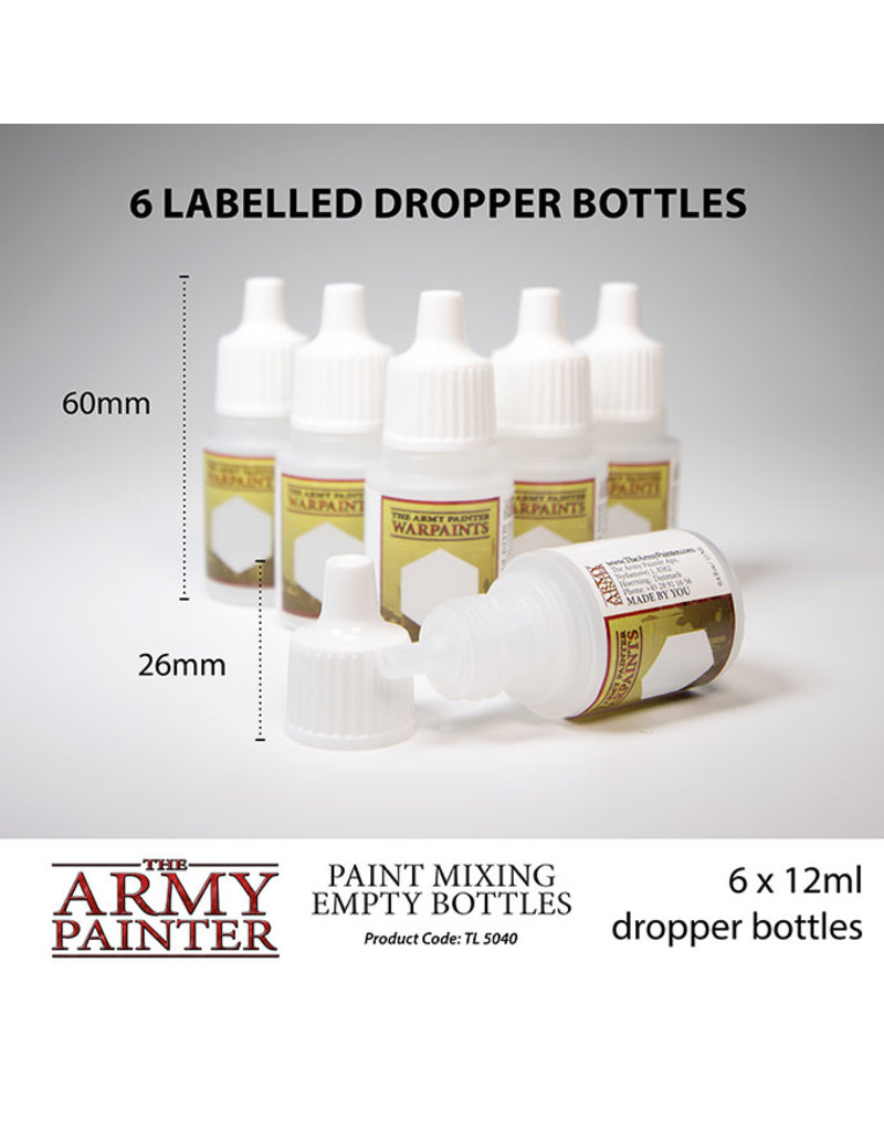 The Army Painter Paint Mixing Bottles (six 12ml bottles)