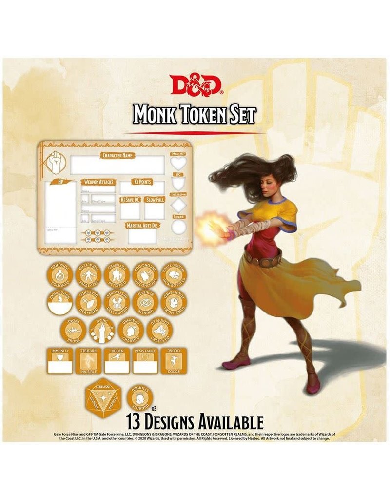 Gale Force 9 Dungeons and Dragons: Monk Token Set