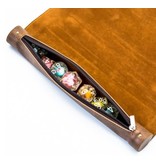 Friendly Dice Leatherette Rollable Dice Mat with Zipped Pouch / Scroll Case - Brown