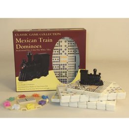 WorldWise Imports Dominoes: Double 12 Mexican Train Color w/ Train Keychain