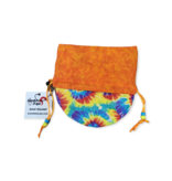 The Relentless Dragon Dice Bag: Classic Tie Dye Swirl with Orange Lining (~7" x 9")