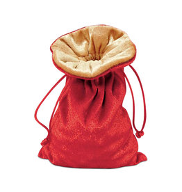 Friendly Dice Dice Bag: Red Velvet with Gold Velvet Lining (about 5" x 8")
