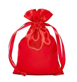 Friendly Dice Dice Bag: Red Satin (about 5" x 8")