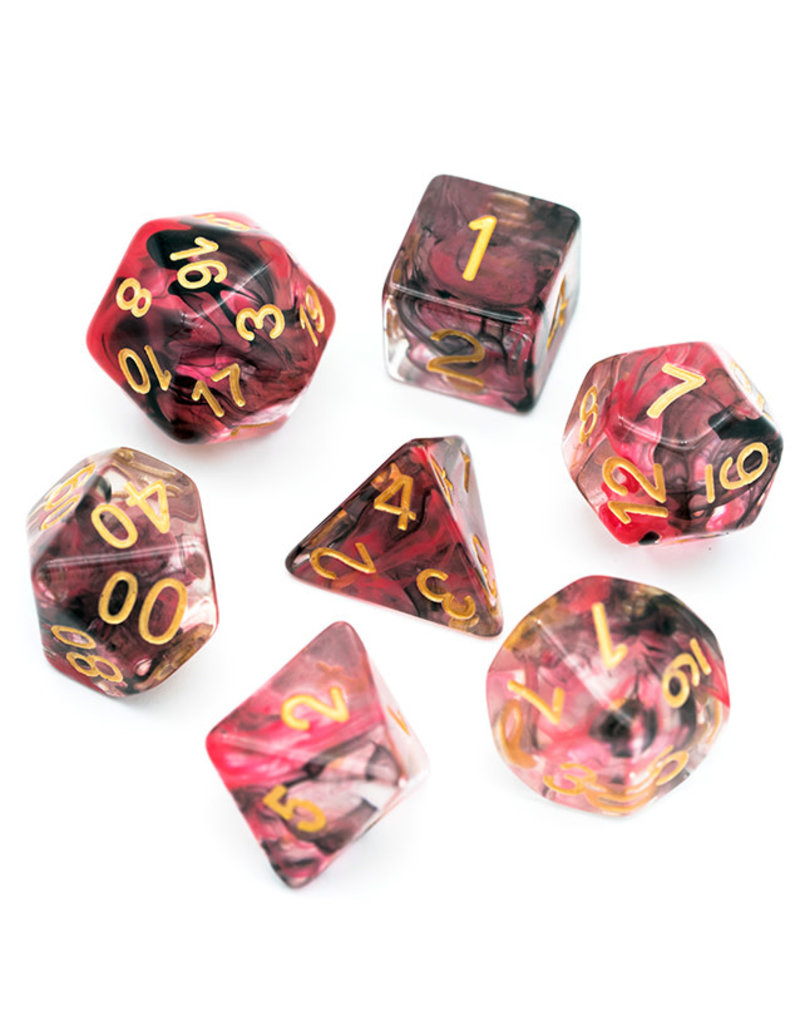 Friendly Dice Polyhedral Dice Set: Blood Mist (7 dice)