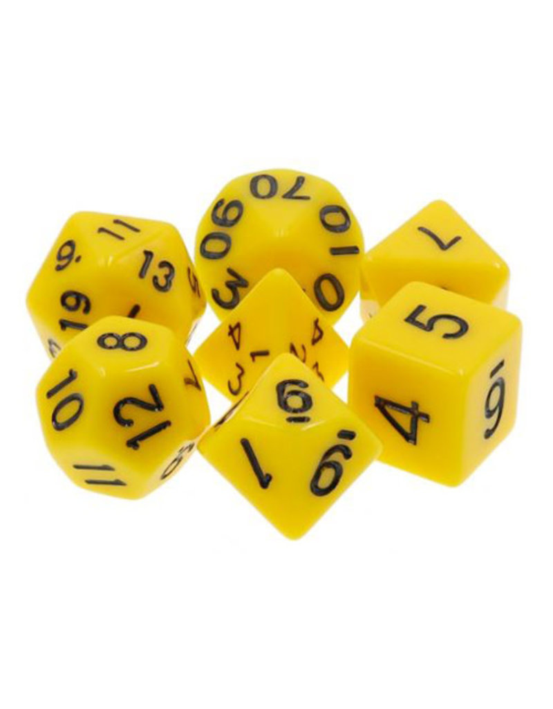 Friendly Dice Polyhedral Dice Set: Yellow  Opaque (7 dice)