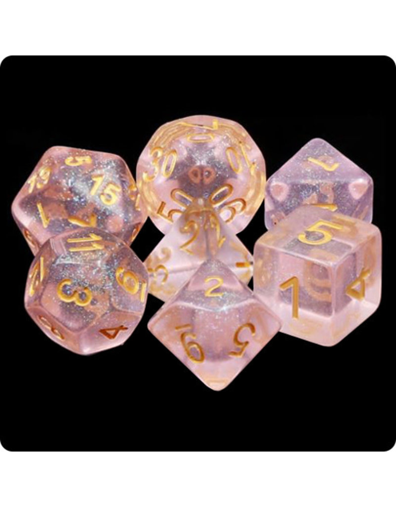 Friendly Dice Polyhedral Dice Set: Pink Sea Glass (7 resin dice)