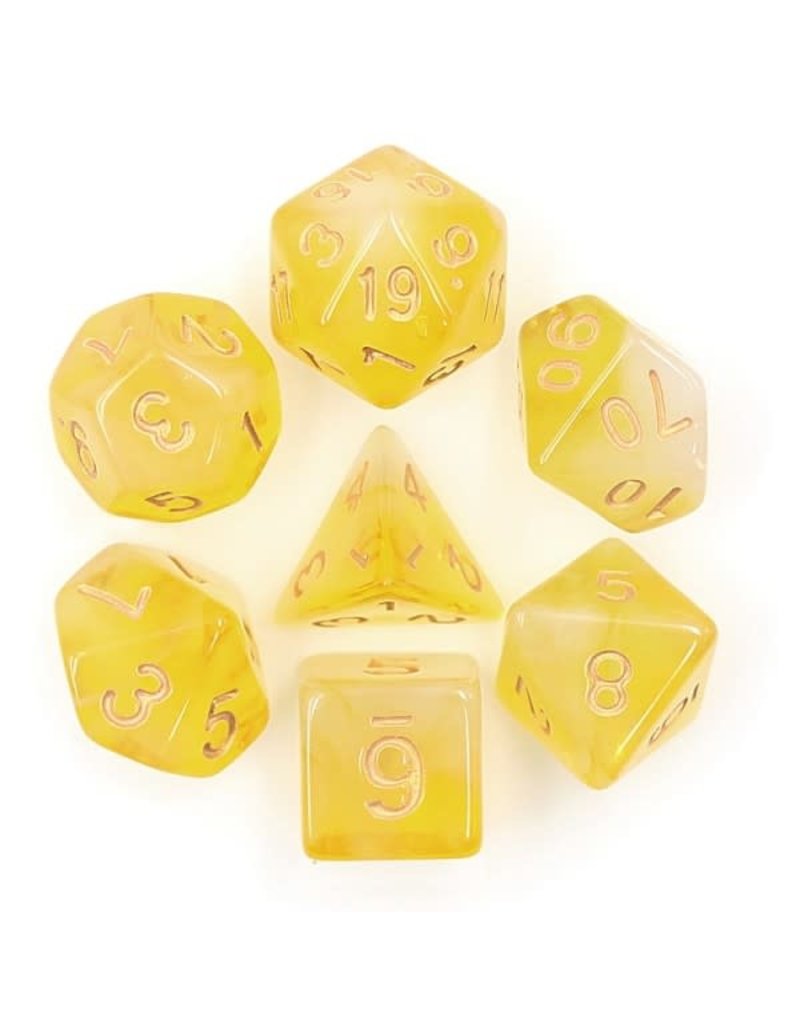 Friendly Dice Polyhedral Dice Set: Lemon Sugar (7 dice)