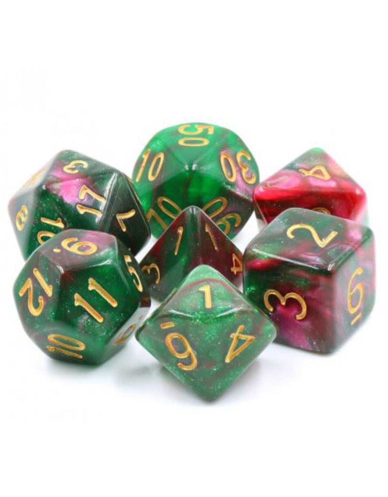 Friendly Dice Polyhedral Dice Set: Rose Way (7 dice)