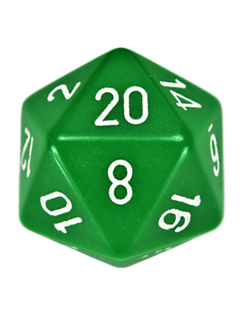 Chessex d20: 34mm: Opaque Green with White Paint