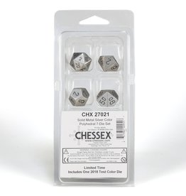 Chessex Polyhedral Dice Set: Silver Metal (7 dice)