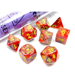 Chessex Polyhedral Dice Set: Vortex: Underworld with Yellow (7+1 dice)