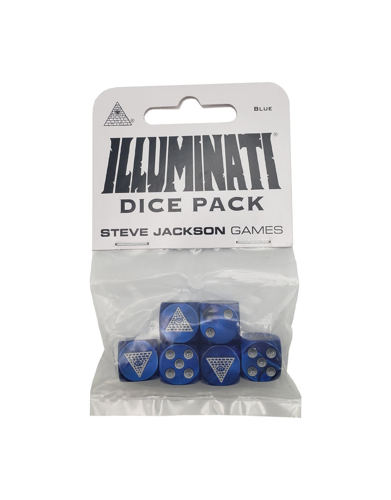 Steve Jackson Games Illuminati D6 Dice Pack: Pearlized Gray with Black Paint (Pipped)