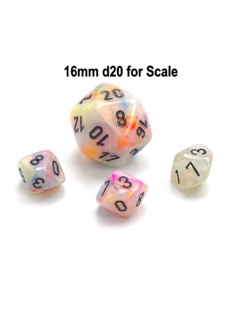 Chessex Mini 10mm Polyhedral d10: Festive: Circus and Black Paint