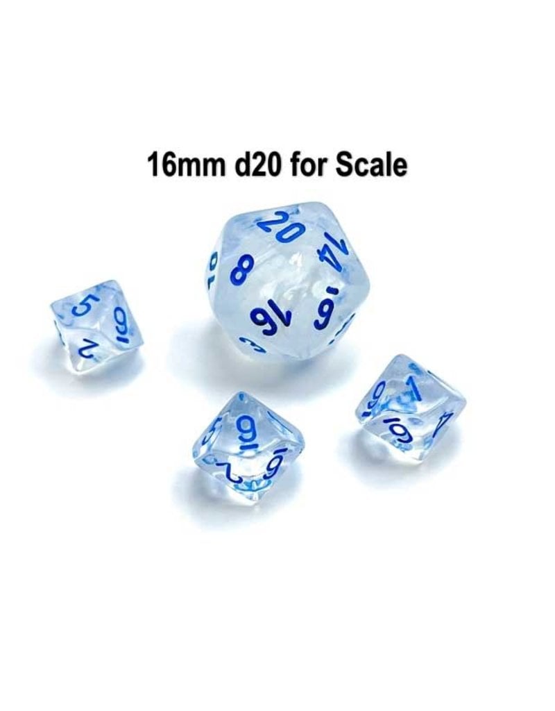 Chessex Mini 10mm Polyhedral d10: Borealis: Icicle and Light Blue Paint