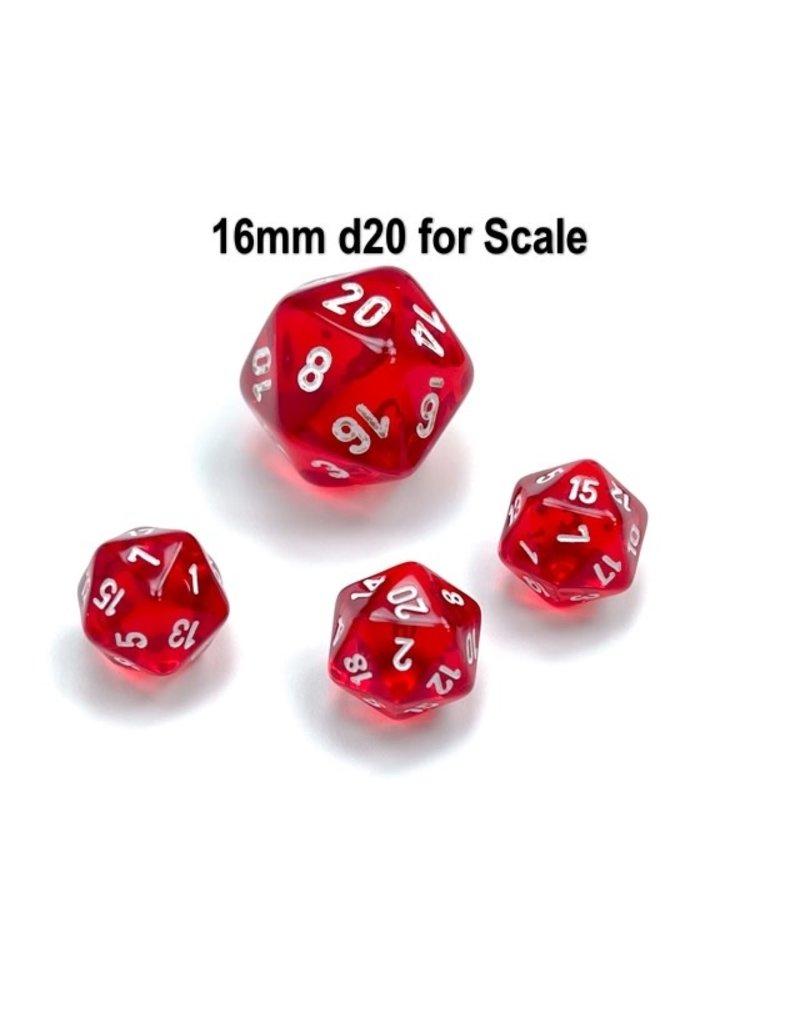 Chessex Mini Polyhedral d20: Translucent: Red/White