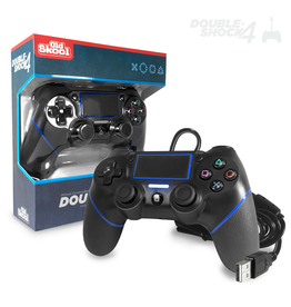Old Skool Games Double-Shock 4 Wired Controller for PS4 - Jet Black