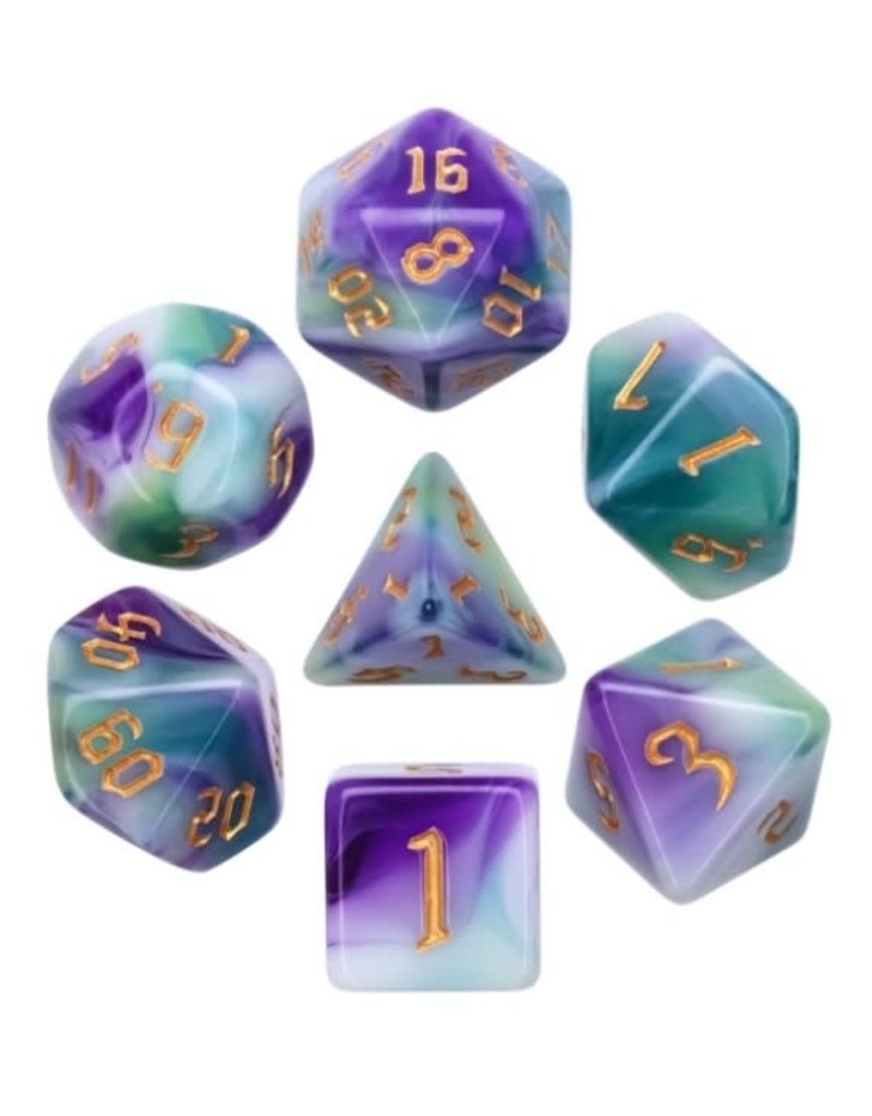 Friendly Dice Polyhedral Dice Set: Siberian Iris (7 dice)