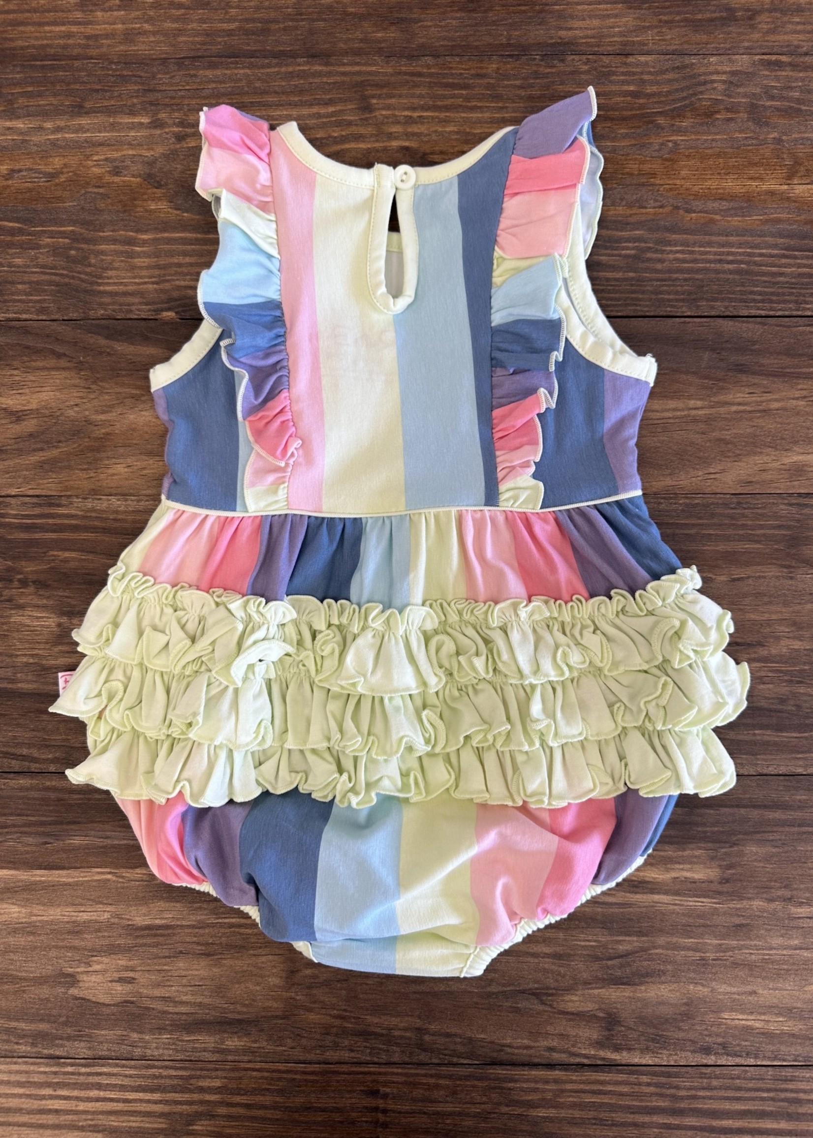 Delightful Rainbow Waterfall Bubble Romper