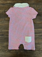 Barbershop Red Striped Romper