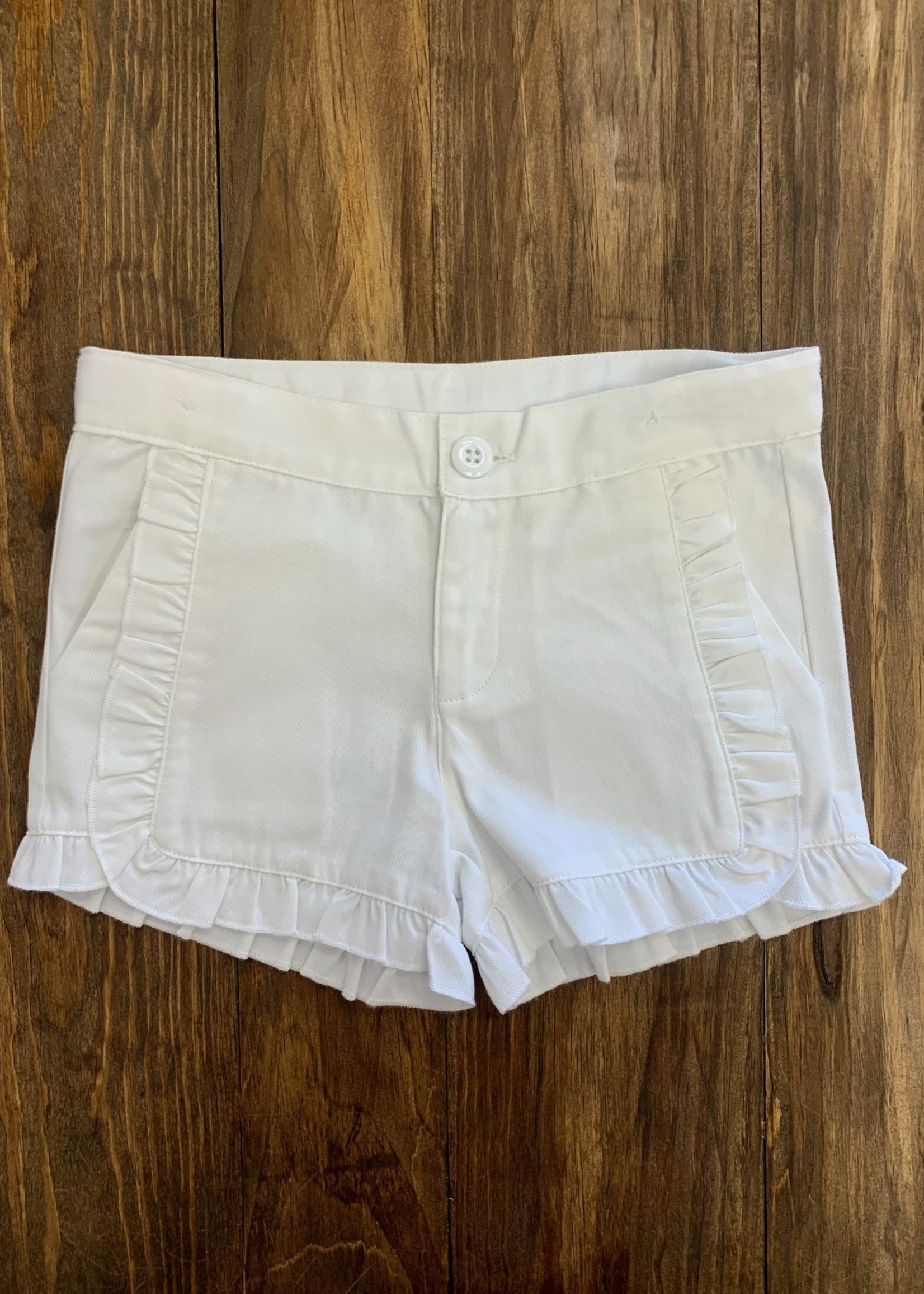 White Ruffle Shorts