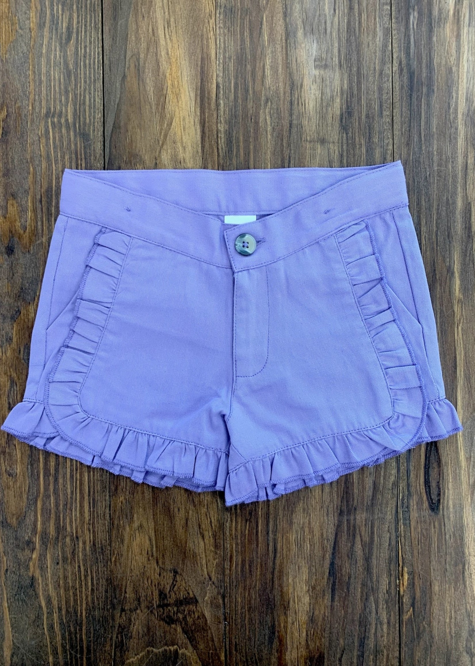 Purple Ruffle Shorts