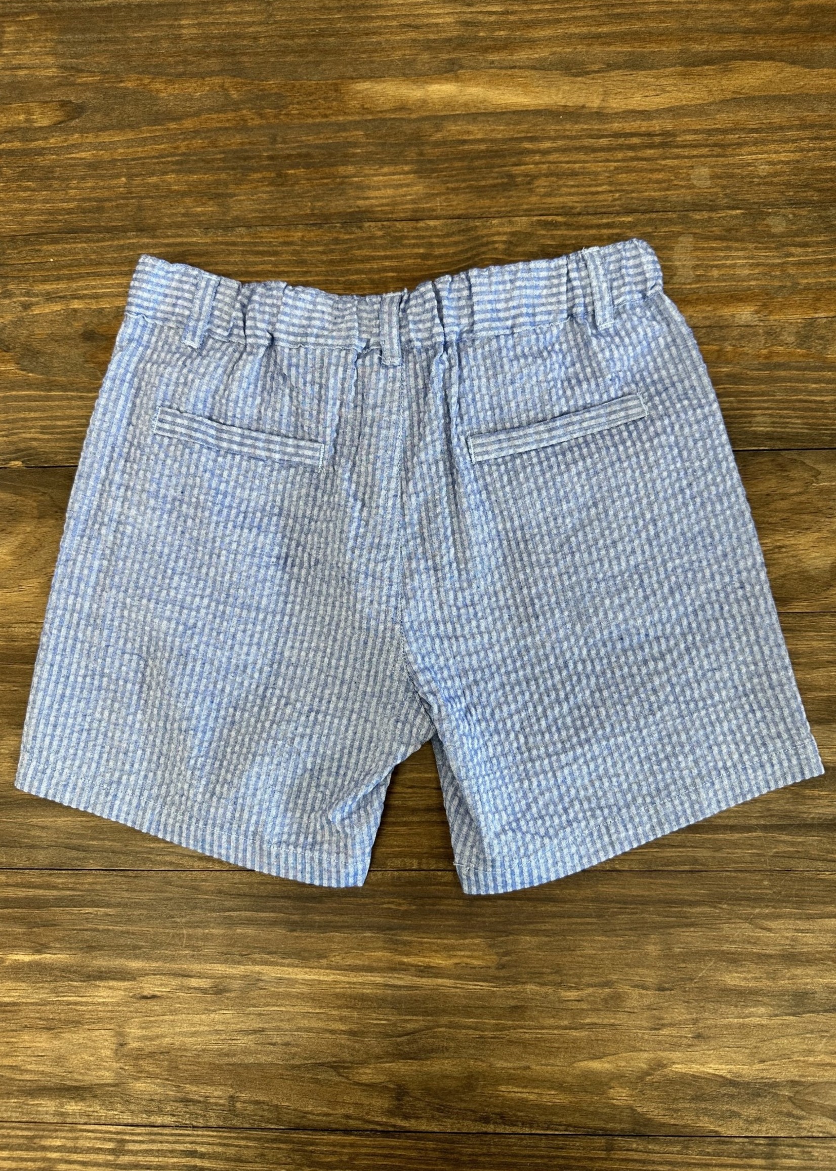 Blue Seersucker Shorts