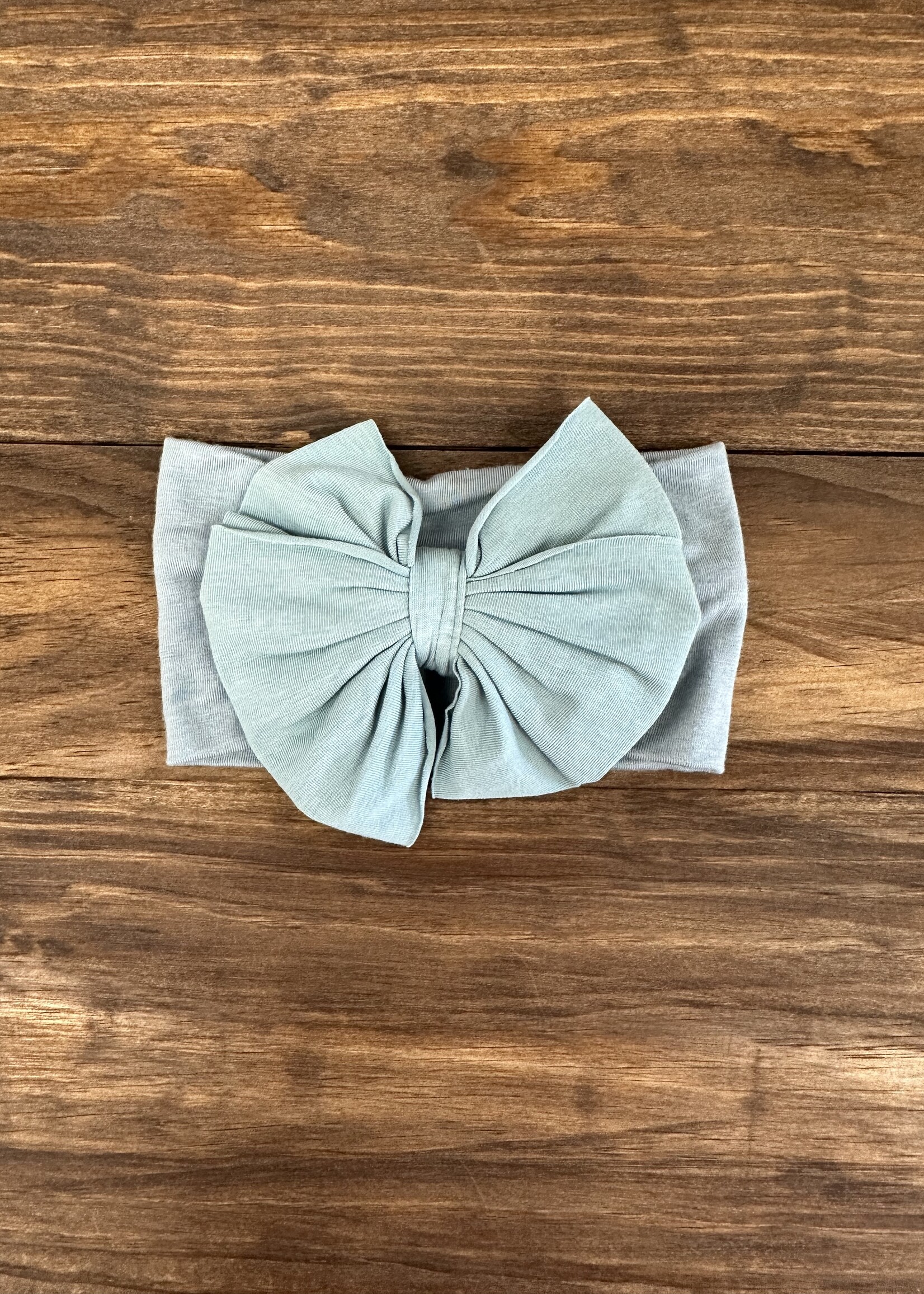 Antique Blue Big Bow Headband