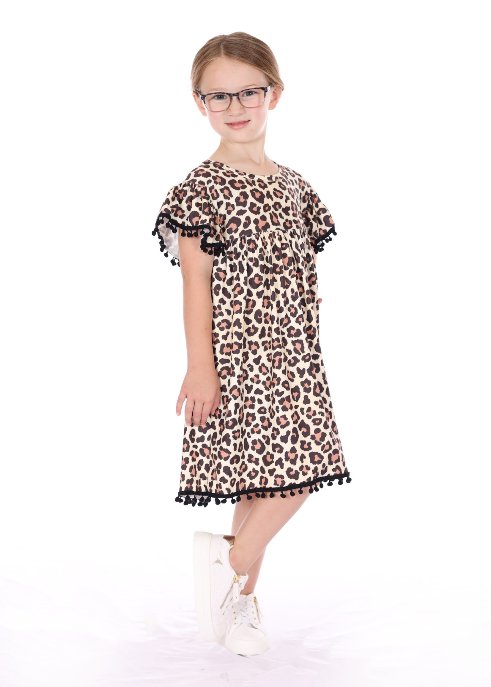 Leopard Pom Pom Dress