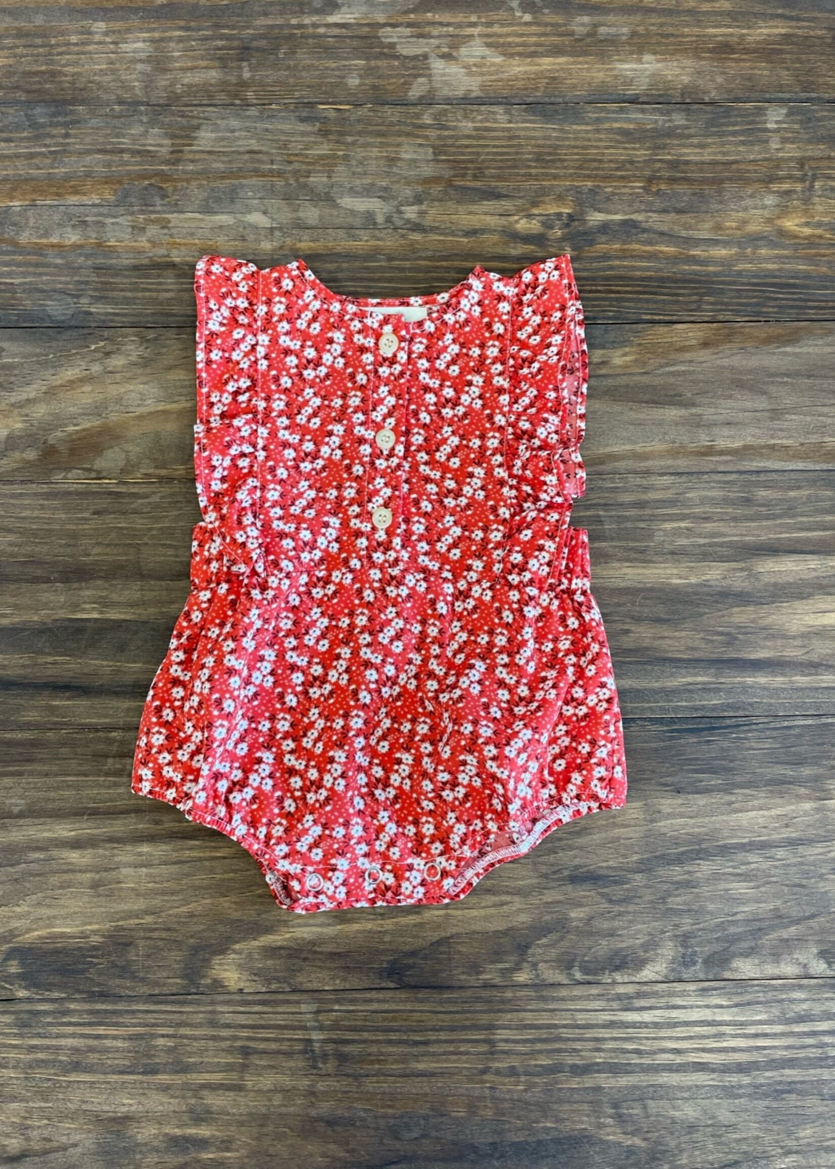 Summer Blossom Romper - Red