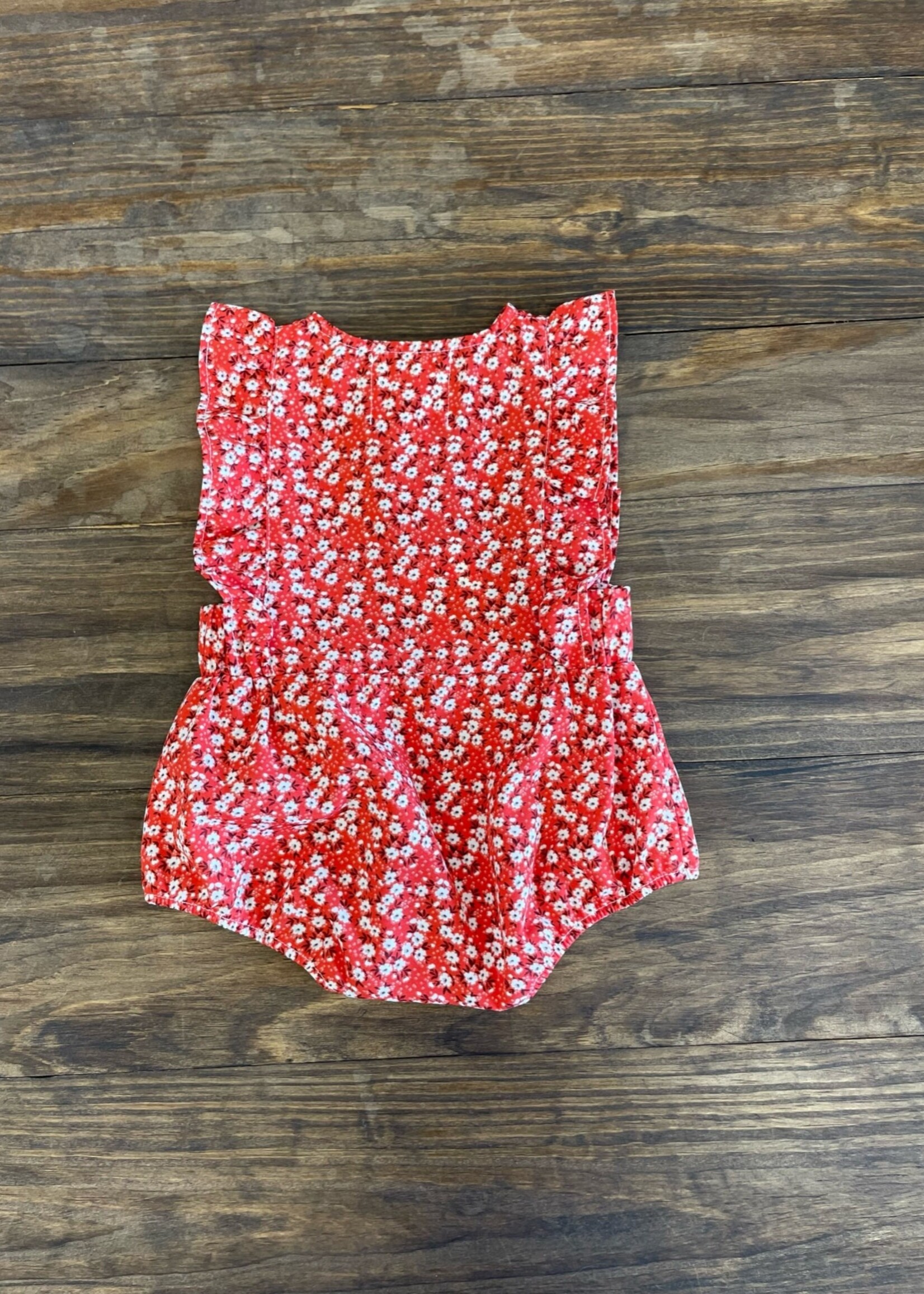 Summer Blossom Romper - Red