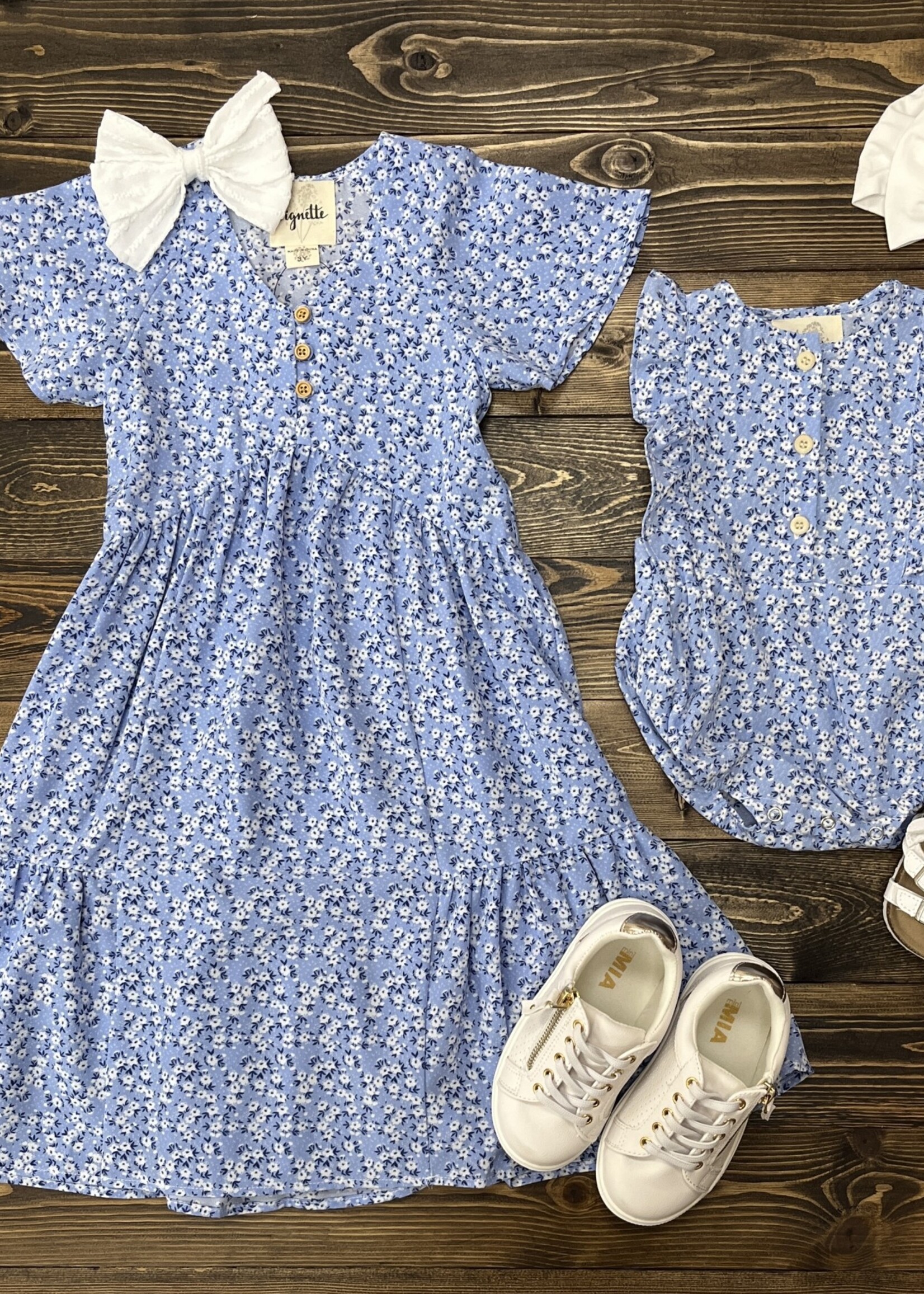 Summer Blossom Dress - Blue