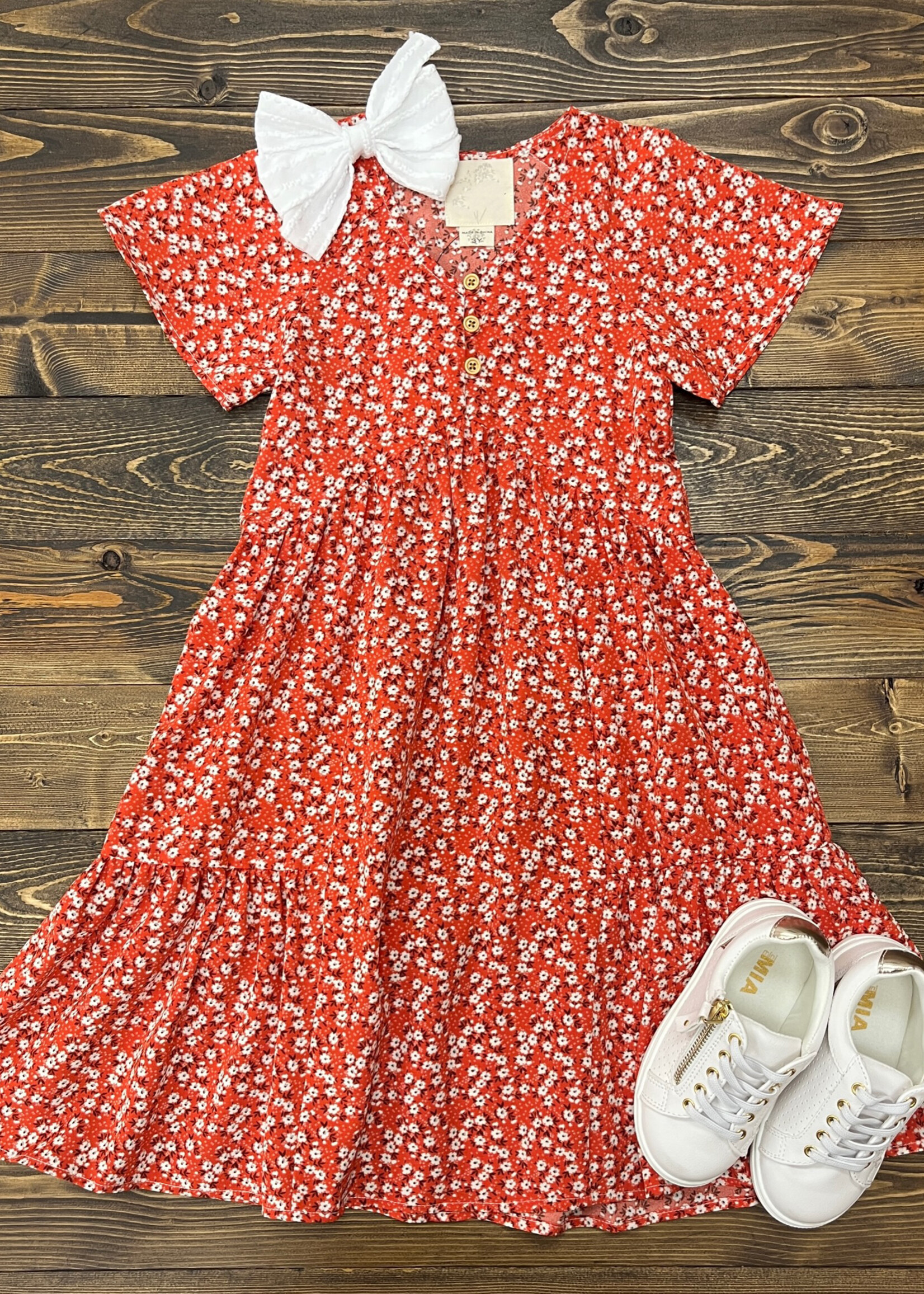 Summer Blossom Dress - Red