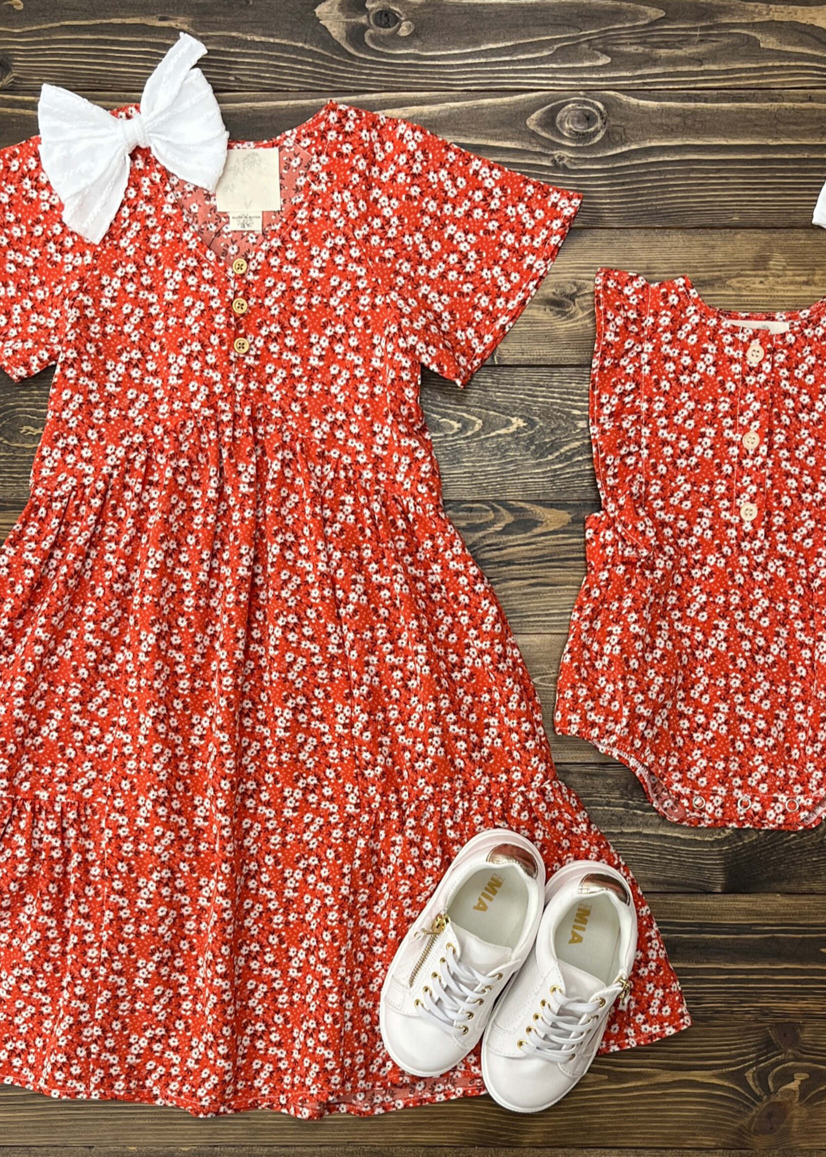Summer Blossom Dress - Red