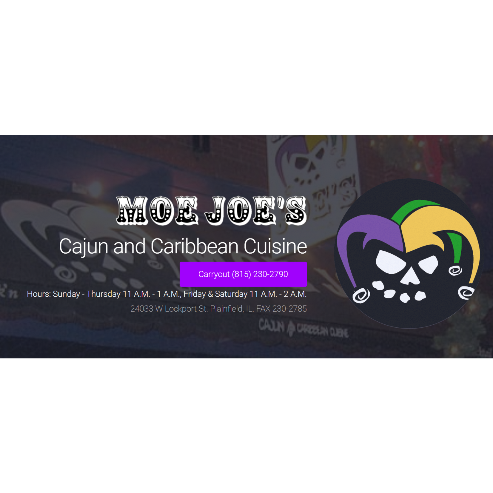 Moe Joe's Cajun & Caribbean Cuisine-Plainfield Moe Joe's Cajun & Caribbean Cuisine-Plainfield $25.00 Dining Certificate