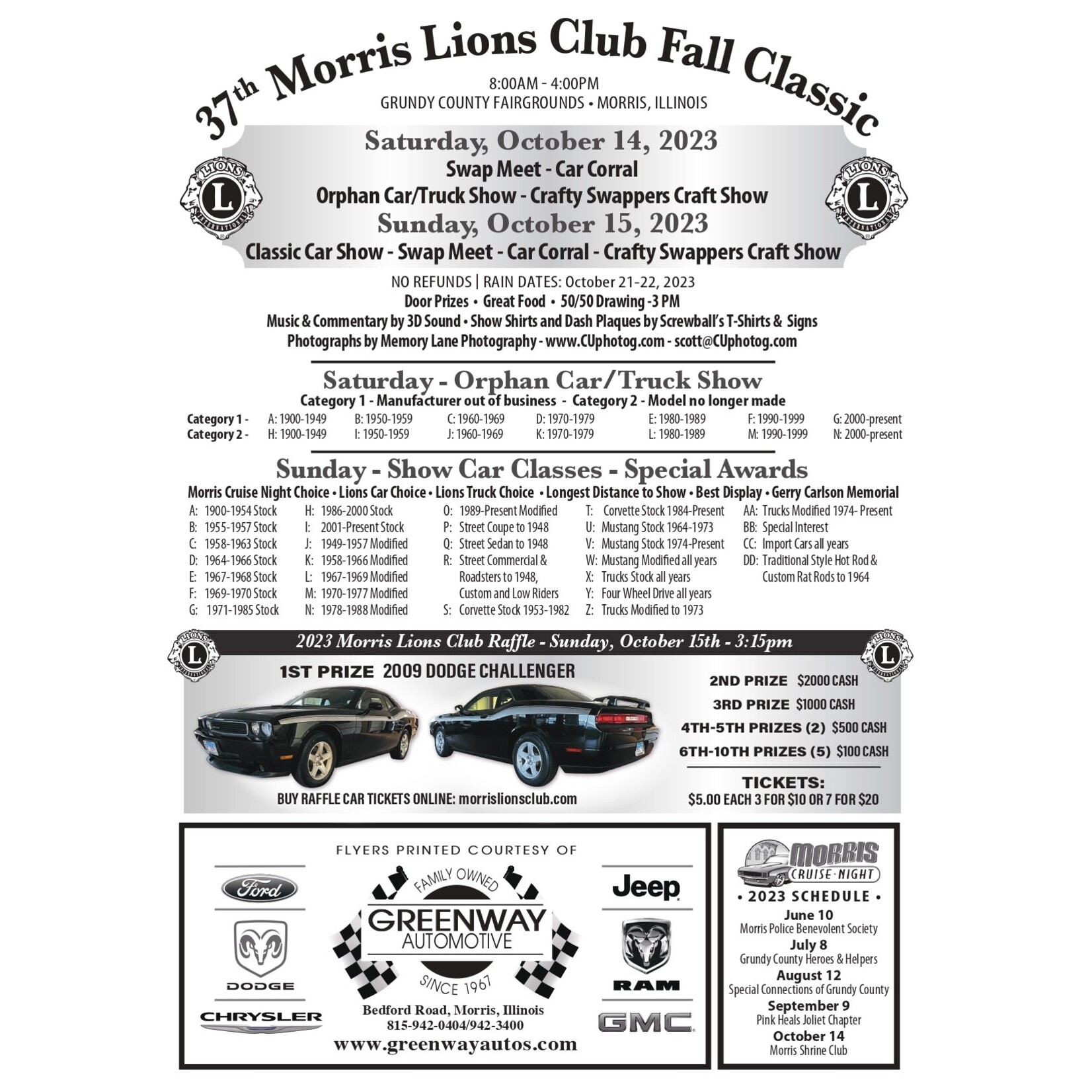Morris Lions Club Fall Classic Car Show-Morris Morris Lions Club Fall Classic Car Show-Morris $5 Spectator Pass 2023 Fall Classic Car Show