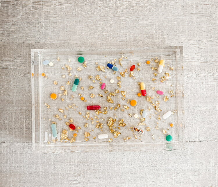 Tart By Taylor Pill & Gold Acrylic Tray Small
