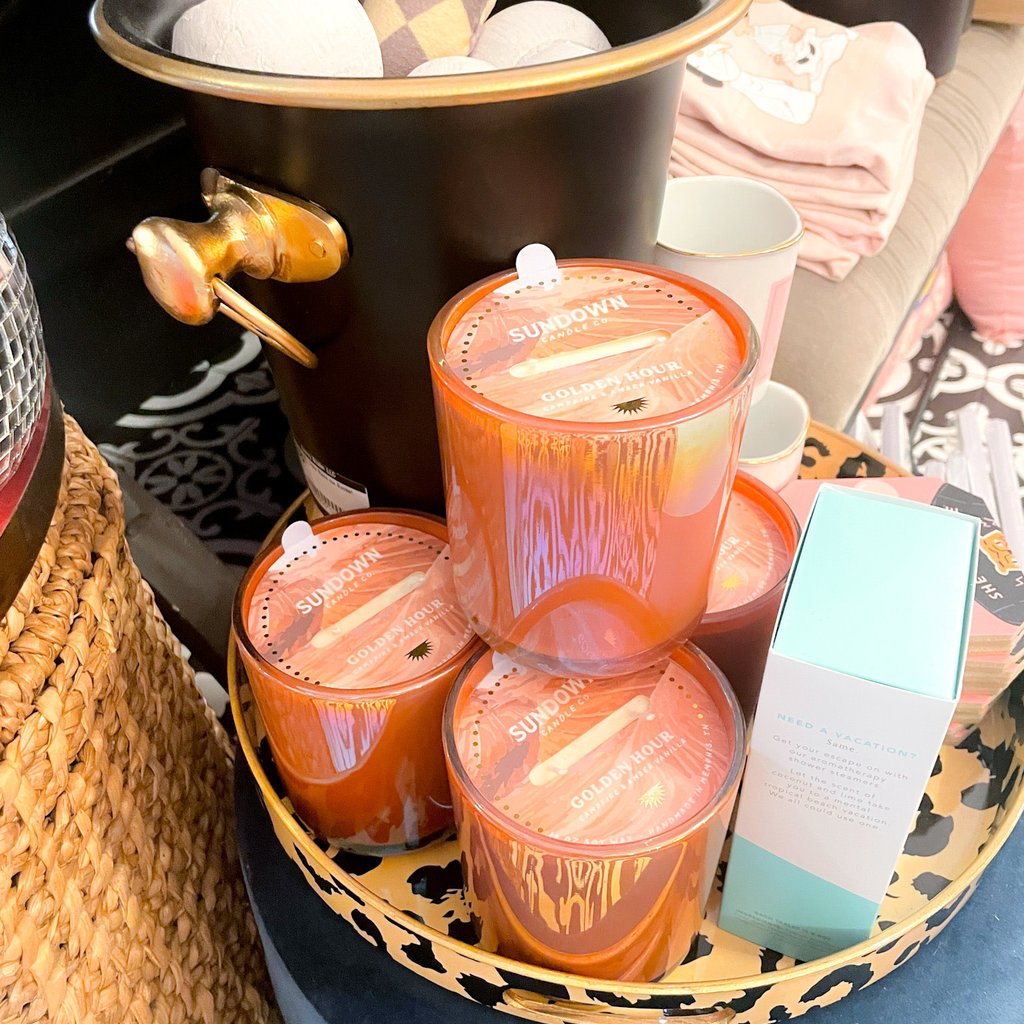 Sundown Candles in 16oz Iridescent Jars