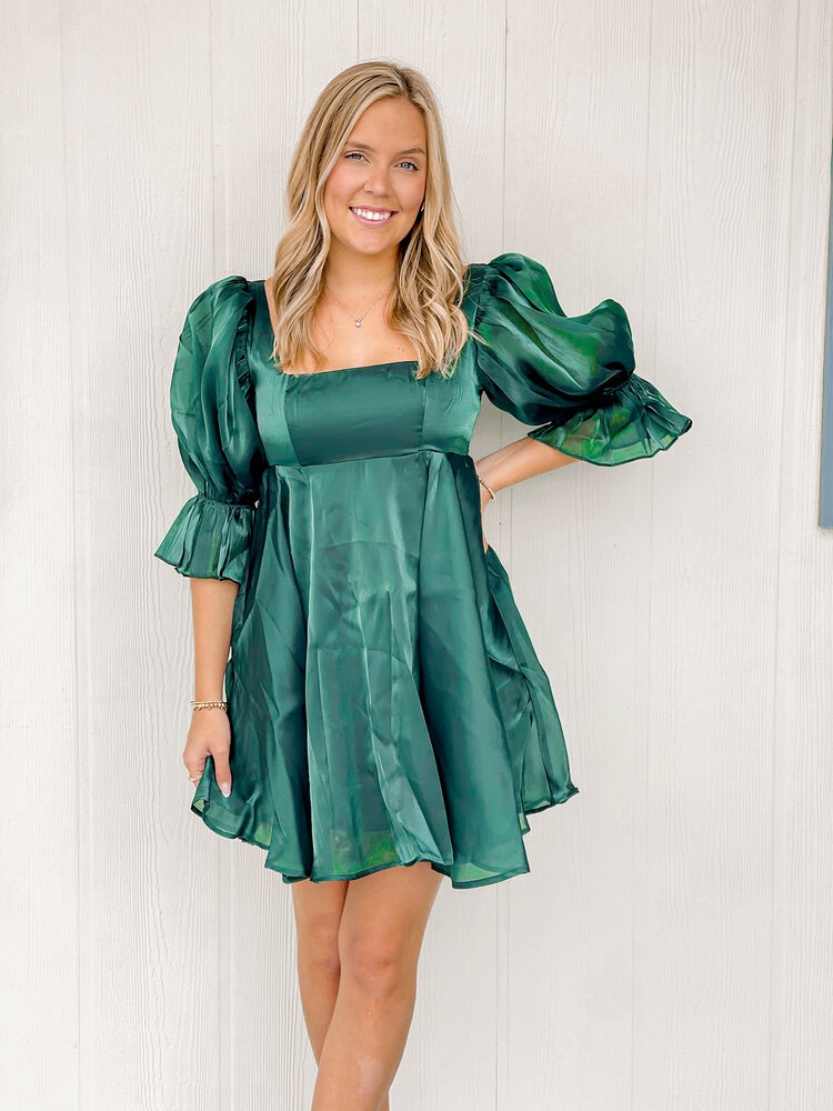 Buddy Love Betsy Puff Sleeve Babydoll Dress - Dublin