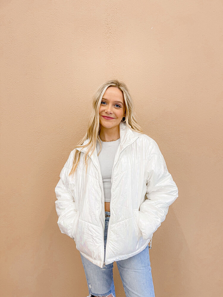 TECE Pearl Metallic Puffer Jacket