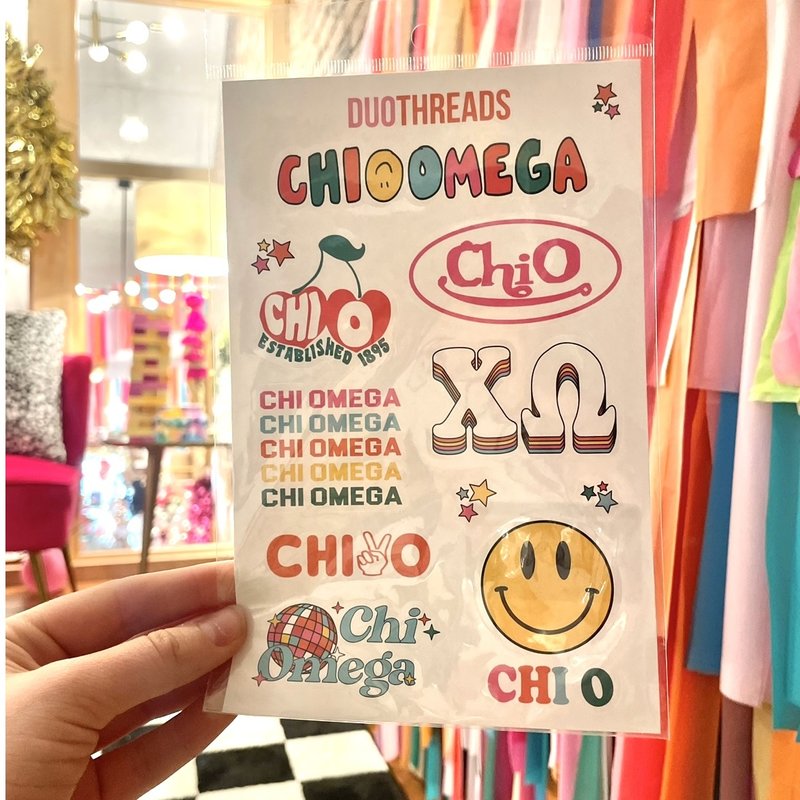 Duo Threads Sticker Sheet - Chi Omega