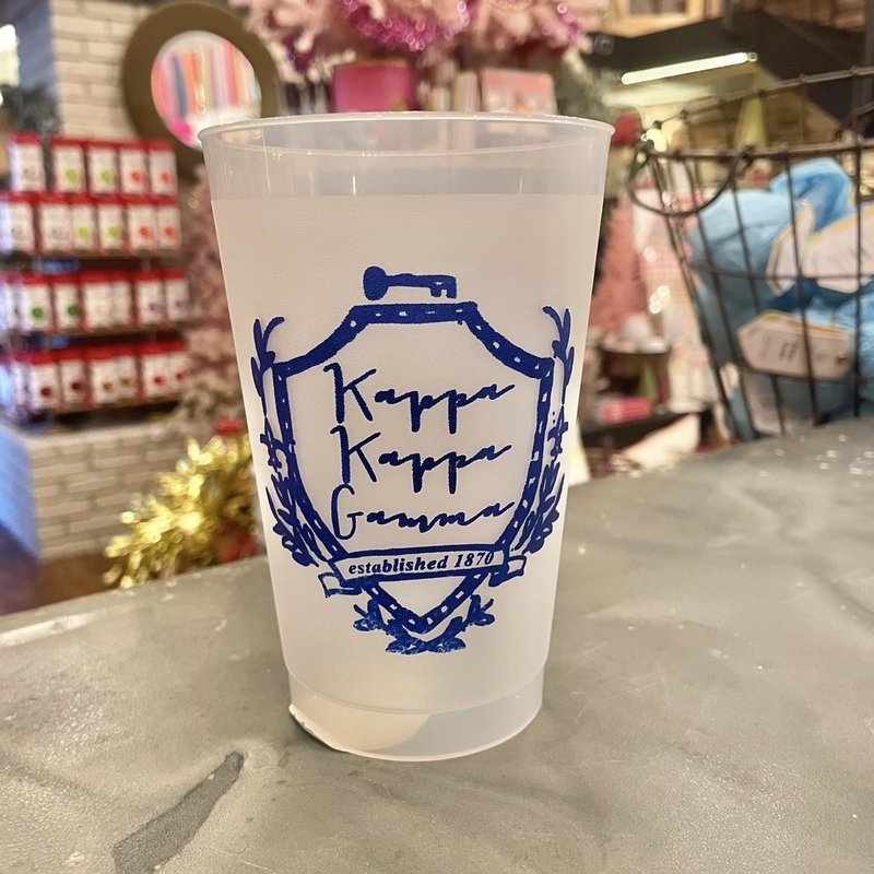 Over The Moon Greek Kappa Kappa Gamma Frosted Cup W/ Motif