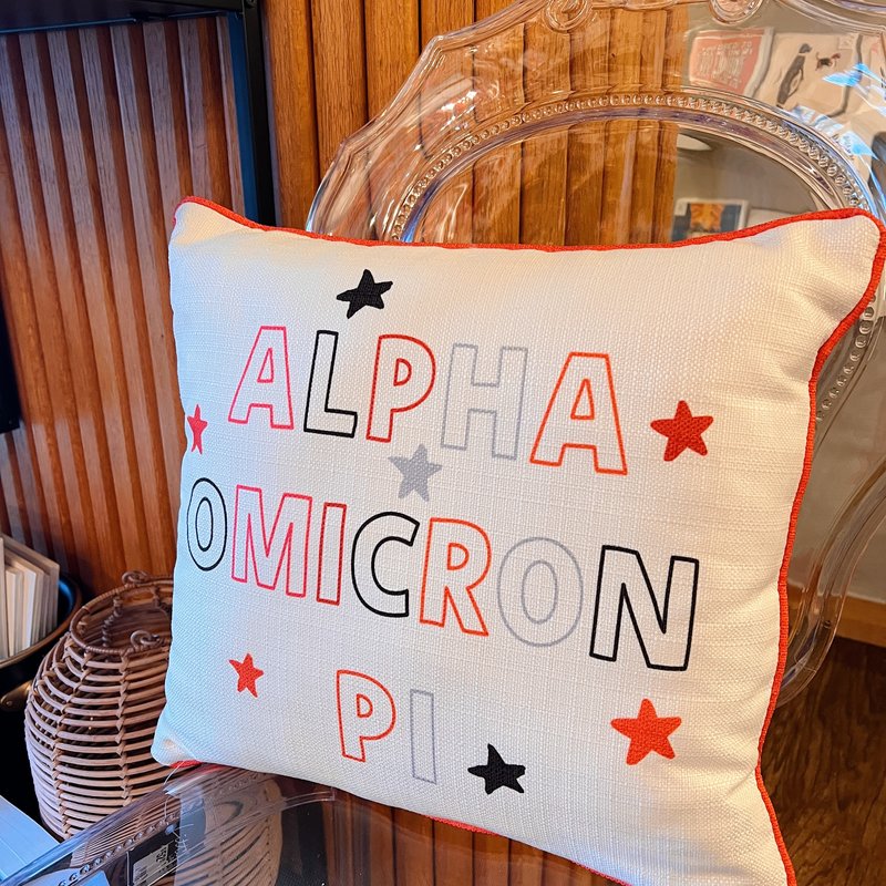 Little Birdie Alpha Omicron Pi Star Pillow