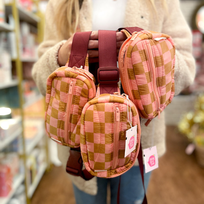 Talking out of Turn Small Puffy Bag - Checkers