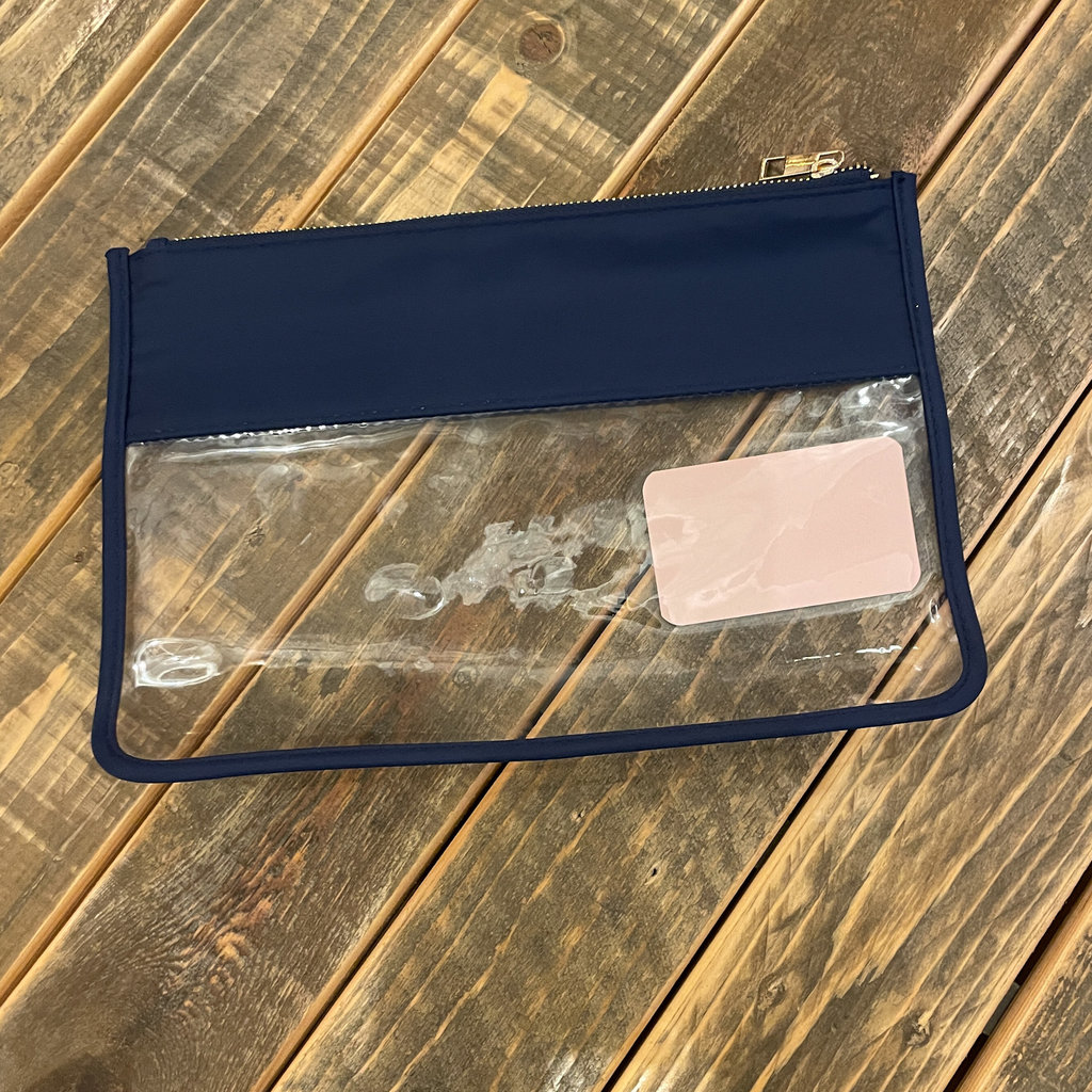 The Sandy Pearl Clear Pouch Bag Navy Savvy Blake LLC
