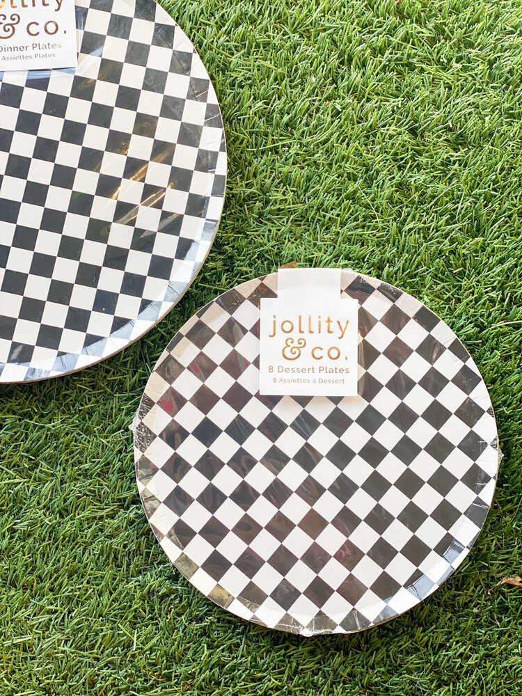 Jollity & Co Check It! The Classic Dessert Plates - 8 Pack