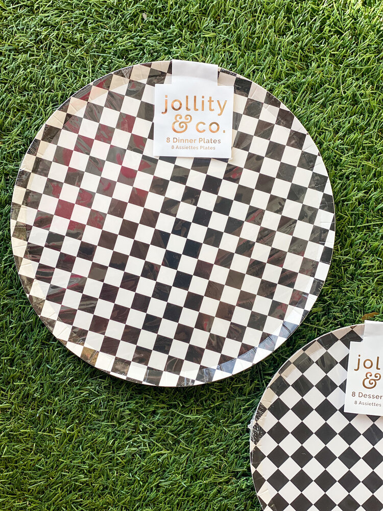 Jollity & Co Check It! The Classic Dinner Plates - 8 Pack