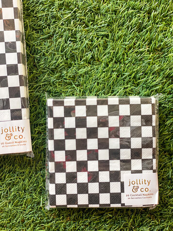 Jollity & Co Check It! The Classic Cocktail Napkins - 20 Pack