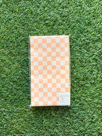 Jollity & Co Check It! Peaches N’ Cream Check Guest Napkins - 16 Pack