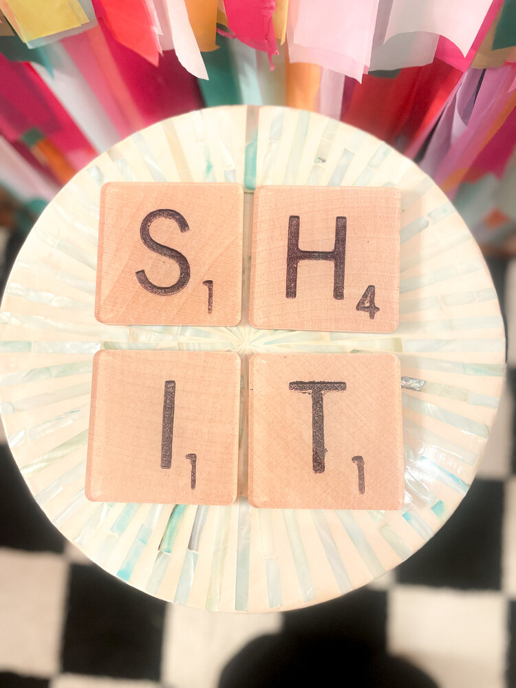 Tart By Taylor Shit Scrabble Tiles Set of 4 Coasters