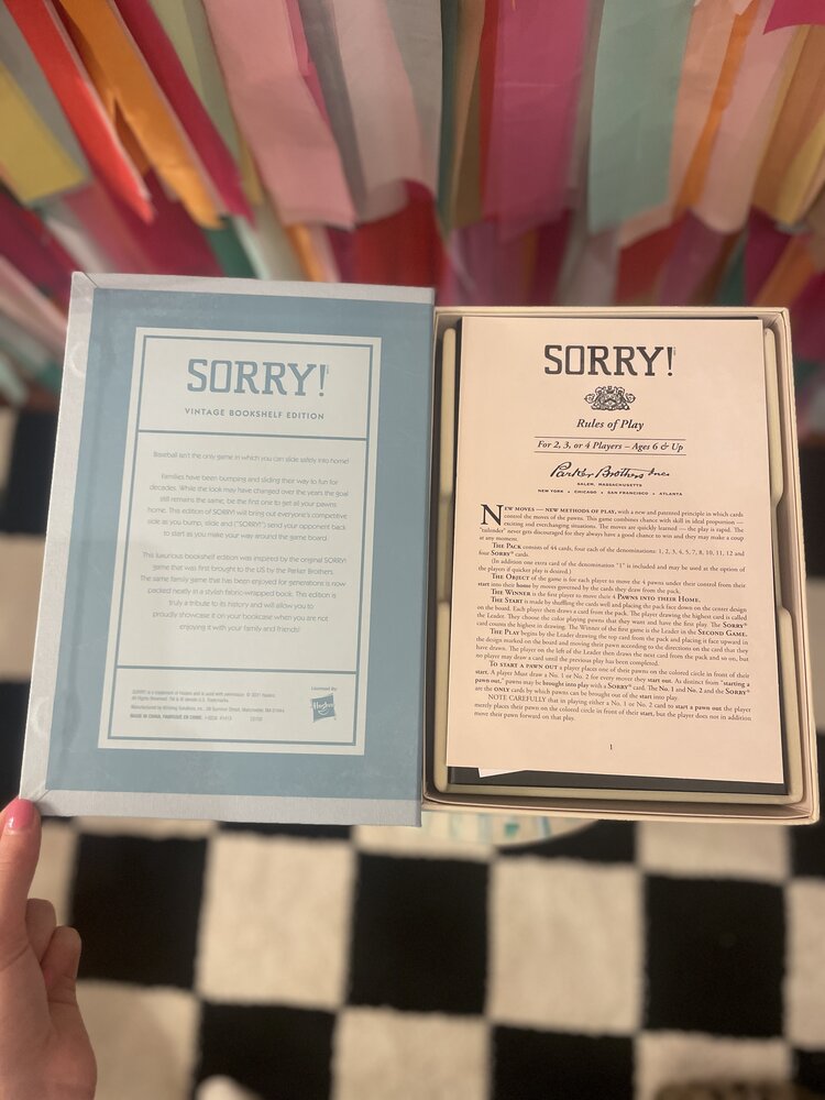 WS Game Company Sorry Vintage Bookshelf Edition